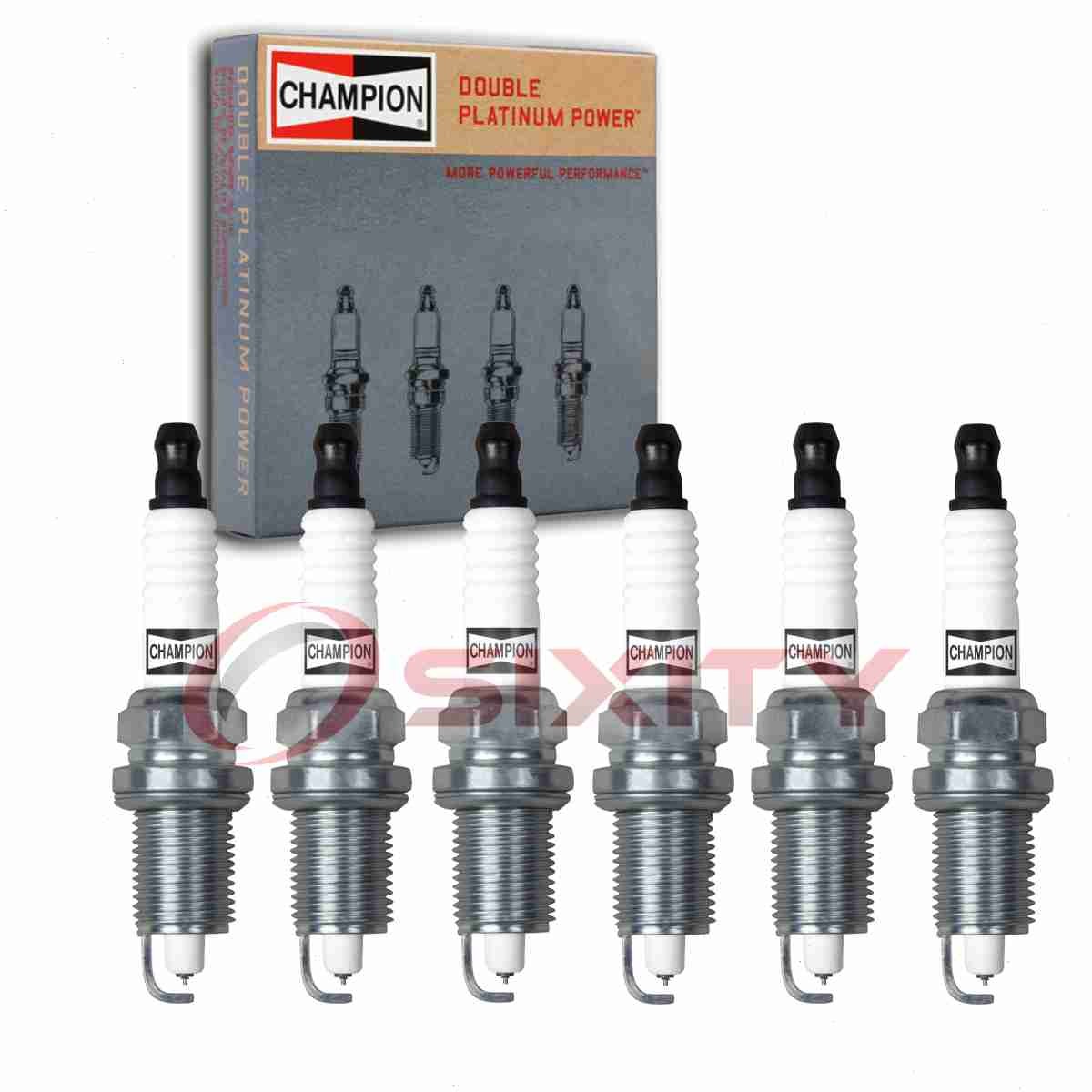 6 pc Champion Double Platinum Spark Plugs for 1996-2000 BMW 328i 2.8L L6 ek