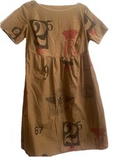 Ralph Lauren Babydoll Midi Dress M Archival Graphic Varsity Senior Cords Style