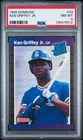 1989 Donruss - Rated Rookie Ken Griffey Jr #33 (RC). Seattle Mariner.  PSA 8