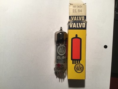 Endröhre Leistungspentode Mullard EL84 Valvo Label mit Roetest Protokoll 110 %