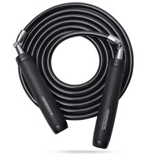 1LB Weighted Jump Rope for Men Women, Adjustable Length with Heavy Duty 11mm ...