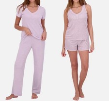 Live 2 Lounge Women  s 4-Piece Pointelle Lounge Set, Purple, Size M