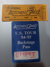 LETCHEN GREY - 1985 UNUSED TICKET AND BACKSTAGE PASS FOR THE TROUBADOUR IN LA