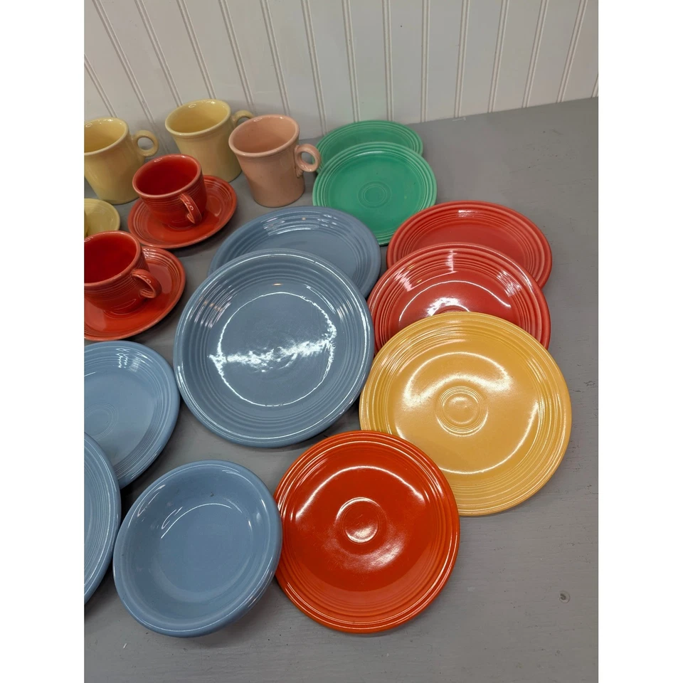 Lot of 35 Fiesta Fiestaware Dinnerware Set MIXED Color Plates Bowls Mugs HLC USA - Image 2 of 4