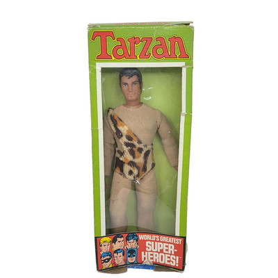 VINTAGE 1973 MEGO TARZAN SUPER HEROES ACTION FIGURE TOY IN ORIGINAL RIPPED BOX