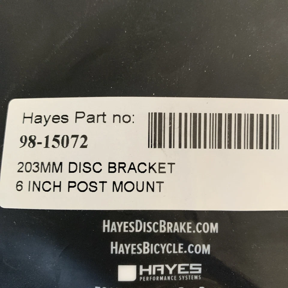 Adaptador de freno de disco Hayes Post para marco de montaje en poste, +43 mm, se adapta a 203 mm de diámetro del rotor. Foto 4 de 4