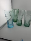 Lot of 6 Coca-Cola Embossed Contour Drinking Glass & Handled Mugs Green — photo 2