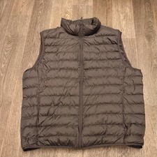 Uniqlo Ultra Light Down Mid Grey Gilet Bodywarmer Quilted Padded Size XL Golf