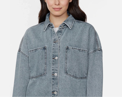 Hudson Oversized Denim Button-Up Jacket Blue Retro Wash XXL NWT