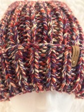 Chunky knit ribbed wool beanie hat, Womens handmade knitted hats