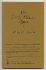 Walter D EDMONDS / The South African Quirt Uncorrected Proof 1st 1985