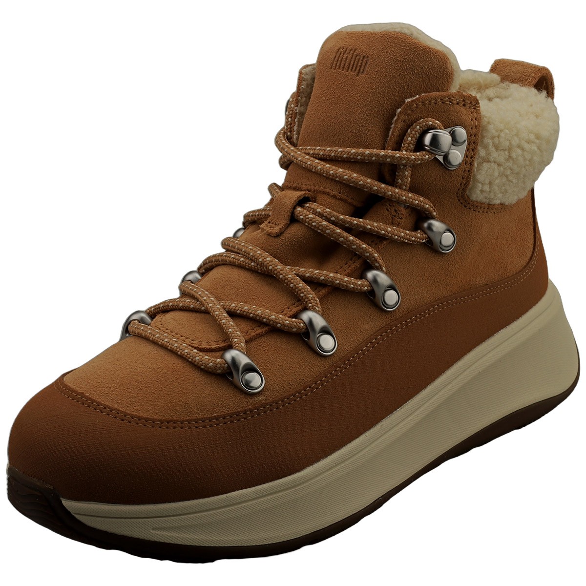 FitFlop F-MODE Teddy Collar Fashion Boots Desert Tan Donna - 37 EU
