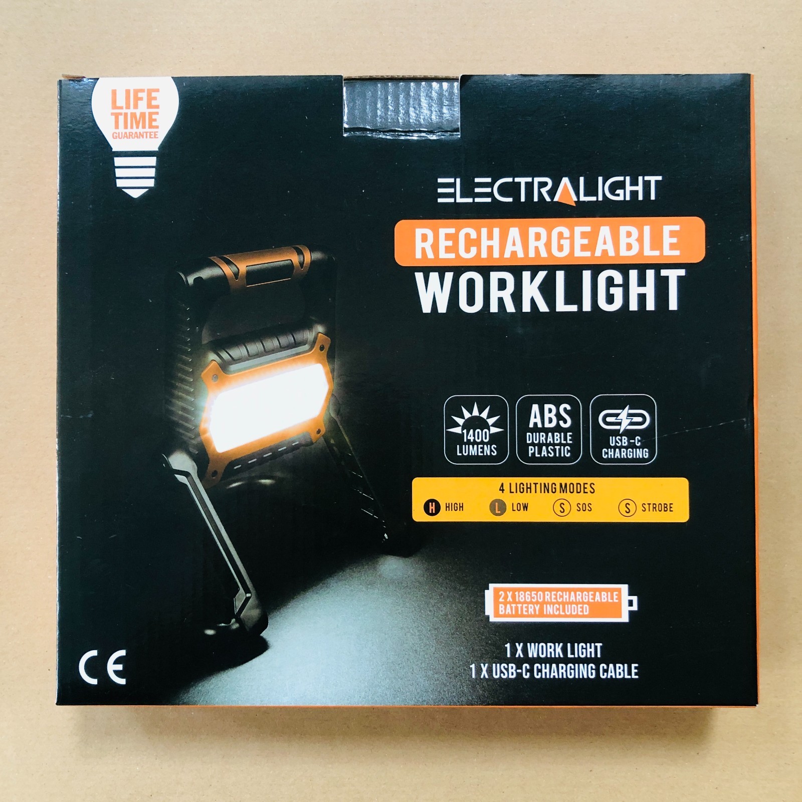Electralight 1400 Lumen Rechargeable Worklight Flood Light Portable Car Garage
