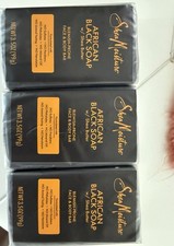 Lot of 3 Shea Moisture African Black Soap Blemish Prone Face Body Bar 3.5 oz