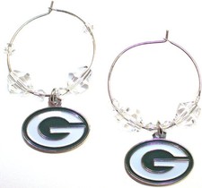 Grün Bay Packers Klar Perlen Reifen Lange Ohrringe
