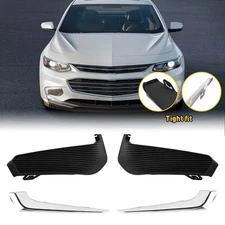 Chrome Front Bumper Fog Light Lamp Cover Trim Set for Chevrolet Malibu XL 16-18