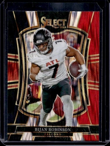 2025 Panini Select Bijan Robinson Premier Level Black and Red Prizm Shock #148