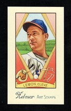 BOB LEMON - Very Rare HELMAR Art Stamp UNPERFORATED PROOF 1.5" x 2.5" Card
