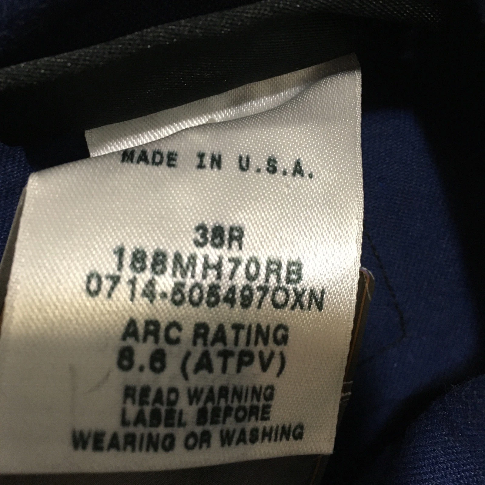 Workrite Brand FR Fire Flame Resistant Coveralls Indura Navy Blue 38-R NWT - product detail image 4