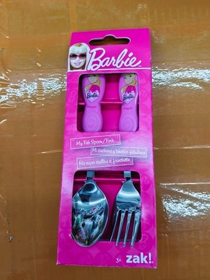 Zak Barbie Easy Grip Flatware 2 Piece Set Spoon Fork Kid Meal New Must L@@K