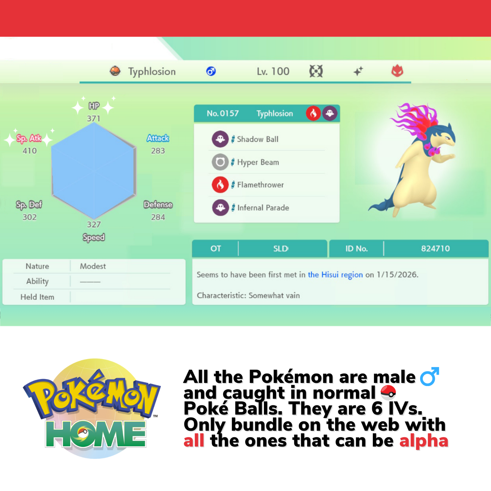 Complete Pokémon ALPHA Bundle HOME Shiny Living Dex Competitive 6 IV ...