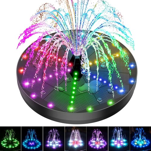 Solar Bird Bath Fountains Upgraded, 4W 60 LED Lights, 60 Led Lights