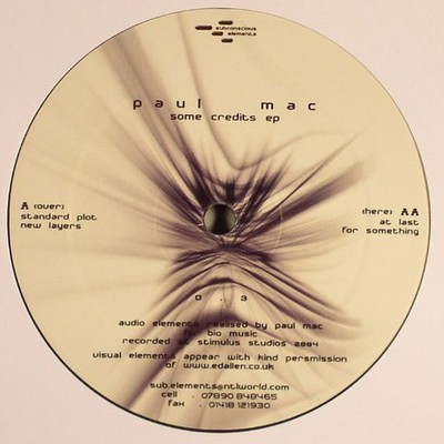 Paul Mac - Some Credits EP - Used Vinyl Record 12 - F4593z