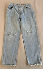 Vintage Gitano Mom Jeans Blue High Waist Tapered Leg Denim Womens 14 Average Y2K