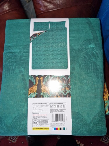 Giraffe Theme Reversible Double Duvet Set George Home Asda New - Picture 2 of 2