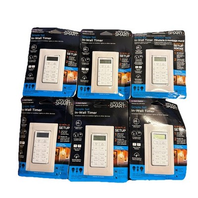MyTouchSmart Simple Set In-Wall Timer, White (26893-P1)-LOT Of 6 (DJ)