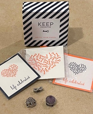Keep Collective 3 CHARMS-Round Amethyst Stone, Pave Infinity, Family Tree Silver