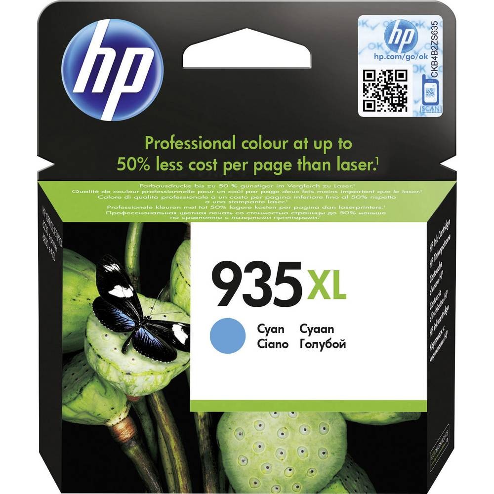 Encre d'origine cyan HP 935XL évitez les bavures sur vos documents importants