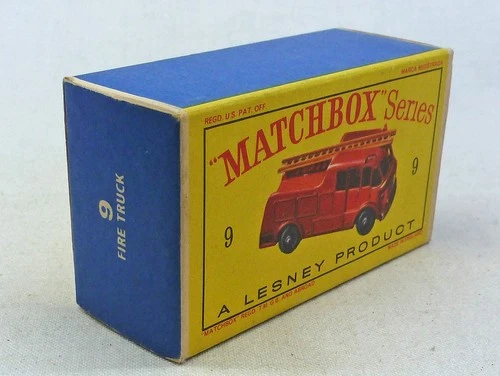 Lesney Matchbox Toys MB9c Merryweather Fire Engine ORIGINAL Empty D Type Box