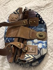 Coach Patchwork Satchel Top Handle Blue Brown...