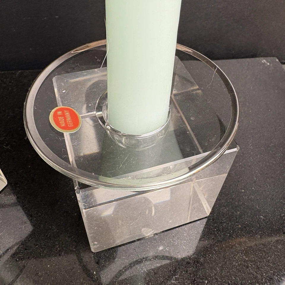 Anéis de vela Bobeches para gotejamento de vela 2,5” conjunto de 3 aro de prata feito na Alemanha - Imagem 2 de 4