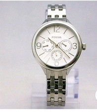 Ladies Fossil Watch  BQ3126 Modern Courier Chronagraph Silver Tone Watch Working