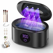 Ultrasonic Jewelry Cleaner 48KHz 20oz Stainless Steel Tank, Dual Modes, Auto-Off