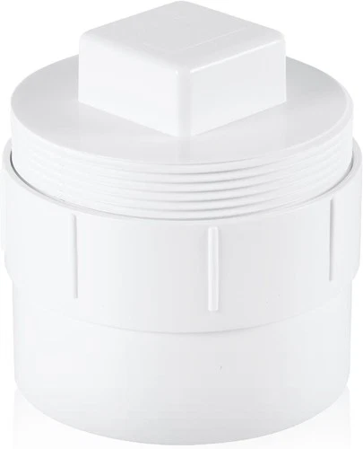 6 Inch PVC Sewer Cleanout Adapter with Plug Pipe Fitting, DWV Flush Sewer  - Picture 1 of 3