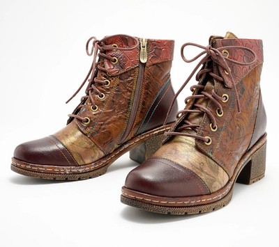 L'Artiste by Spring Step Leather Lace-Up Boots Fallinluv