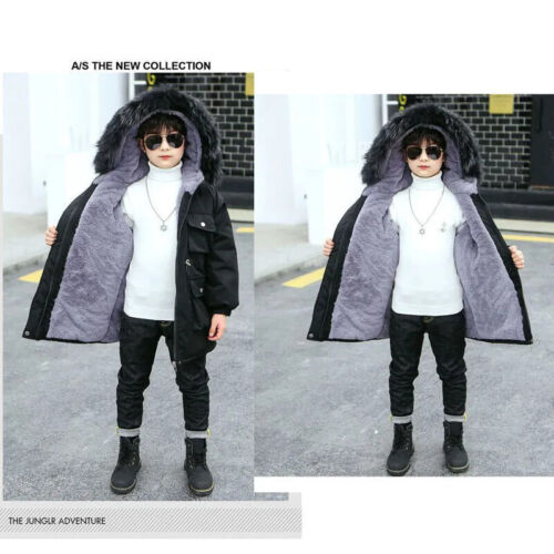 Velvet Thick Jackets Winter -30℃ Parka Warm Cotton-Kids Thickening Coat Clothes - Picture 7 of 31