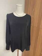 TAHARI Women’s Black Stretch Long Sleeve Blouse Sz S