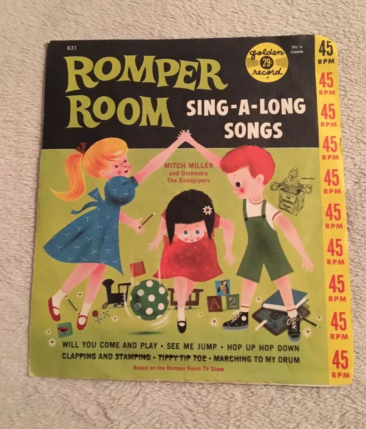 Vintage Romper Room Sing-A-Long Songs - Golden Record - 45 RPM-image