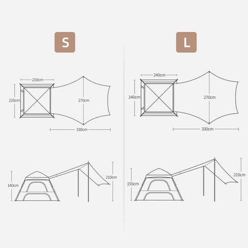 2in1 Tent Canopy Automatic Pop Up Tent Waterproof Outdoor Camping Tent L7Q7 - Picture 4 of 12