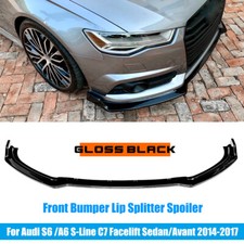 PER AUDI A6 S LINE C7 14-17 ABS SPOILER SPLITTER SOTTO PARAURTI ANTERIORE NERO