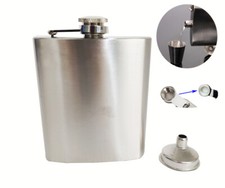 12oz Stainless Steel Whiskey Alcohol Pocket Flask with Portable Funnel 7''*3.7''