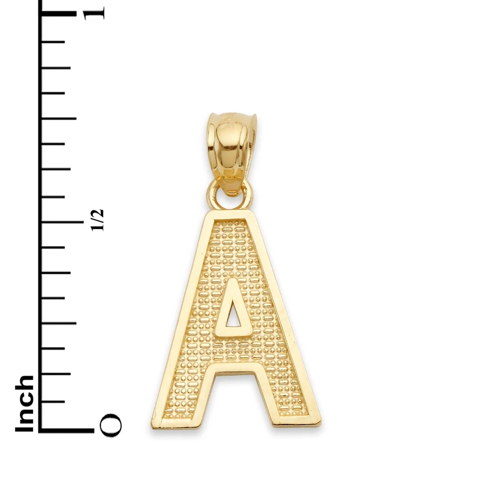 10K Solid Gold Initial Pendant – Polished Custom Letter A-Z Alphabet Charm - Image 4 of 4