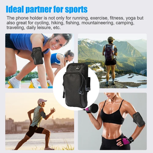 Cell Phone Armband Running Phone Holder Sports Arm Band Strap Gym Pouch Key Bag - Zdjęcie 8 z 10