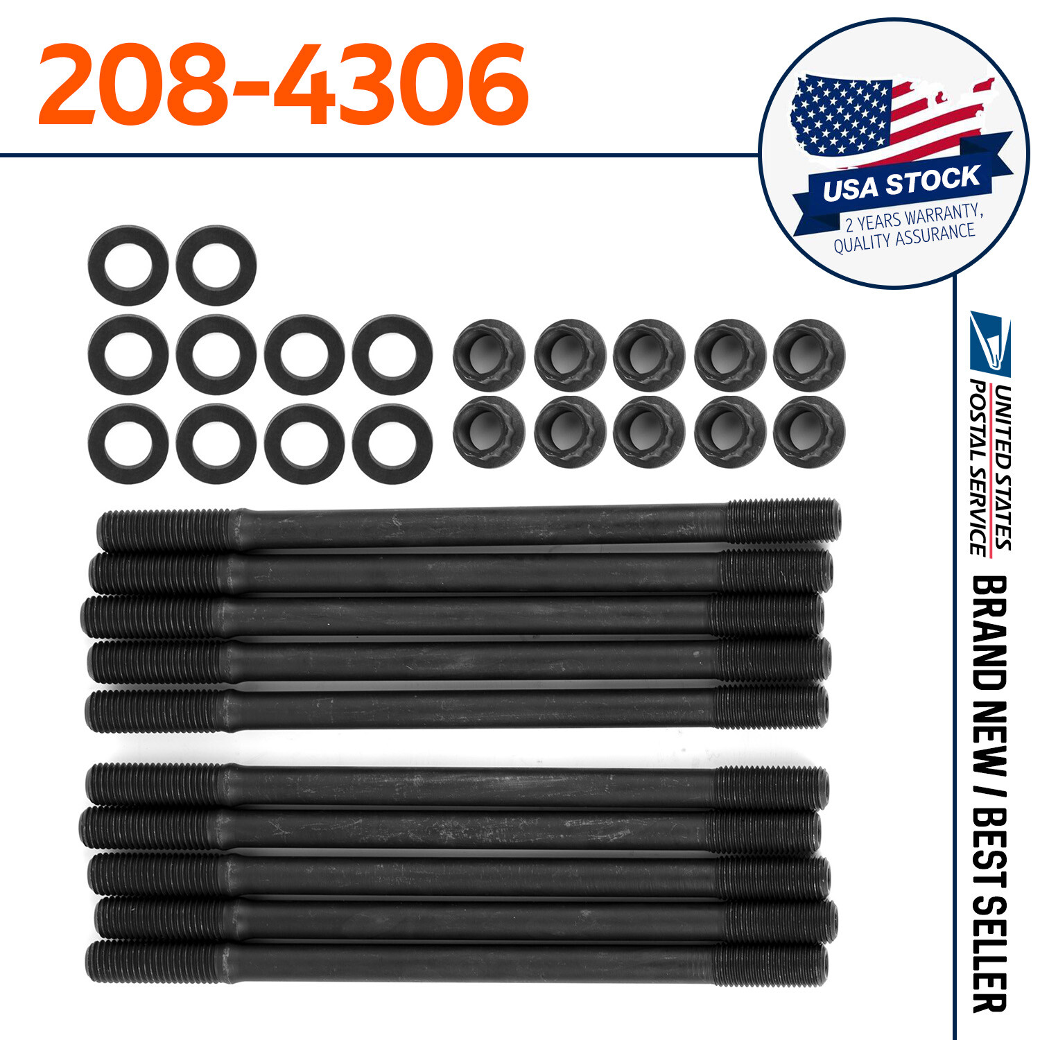 Cylinder Head Stud Kit Set for Honda/Acura B20B with B16A Heads 208
