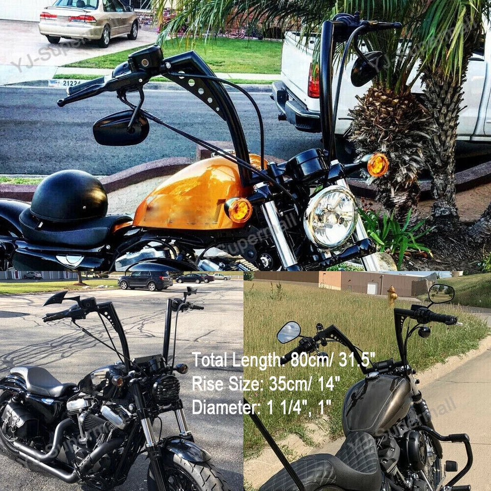 14" Ape Hangers Handlebar For Suzuki Boulevard Intruder 800 750 700 1400 1500 US Foto 3 de 4