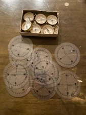 Vintage Compass Training Lot - 6x Japan Compasses with McGraw Hill Compass Tools